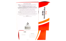 Empaque de Ácido Acetilsalicílico 500 mg genérico para uso hospitalario – analgésico y antipirético