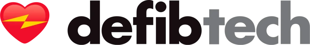 Logo oficial de Defibtech, empresa especializada en desfibriladores automáticos externos