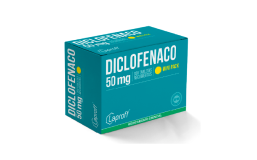 Caja de Diclofenaco 50 mg Laproff con 10 tabletas recubiertas – antiinflamatorio y analgésico