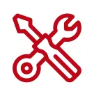 Ícono de mantenimiento técnico y soporte para equipos médicos pediátricos