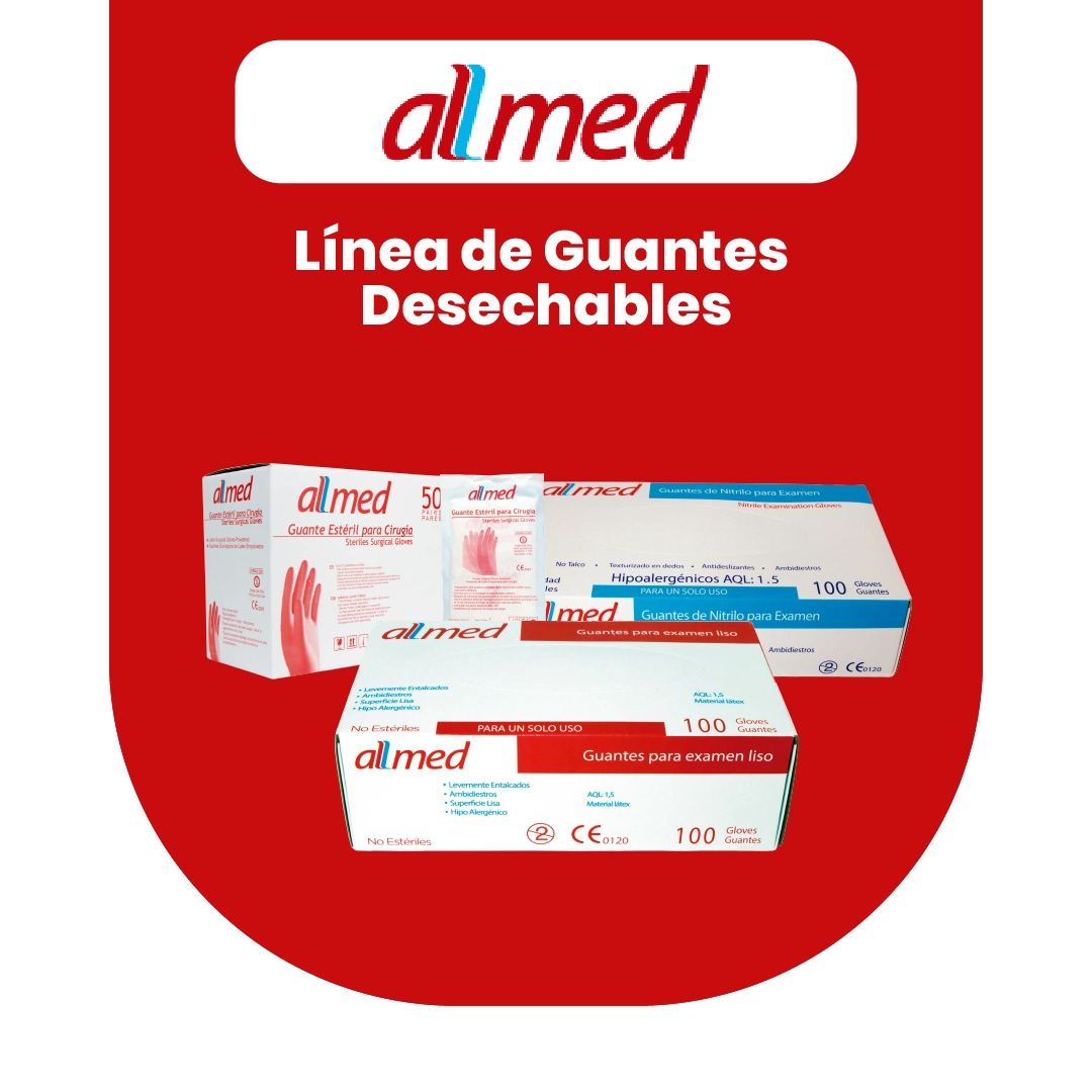 Guantes quirúrgicos y de examen Allmed, hipoalergénicos, estériles y no estériles, ideales para protección médica diaria