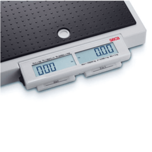 Vista superior de la báscula seca 874 mostrando su plataforma antideslizante y diseño compacto.