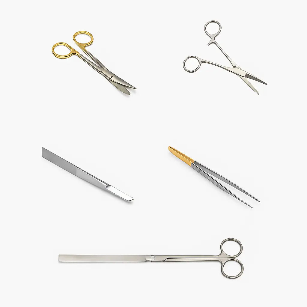 Pinzas y tijeras quirúrgicas