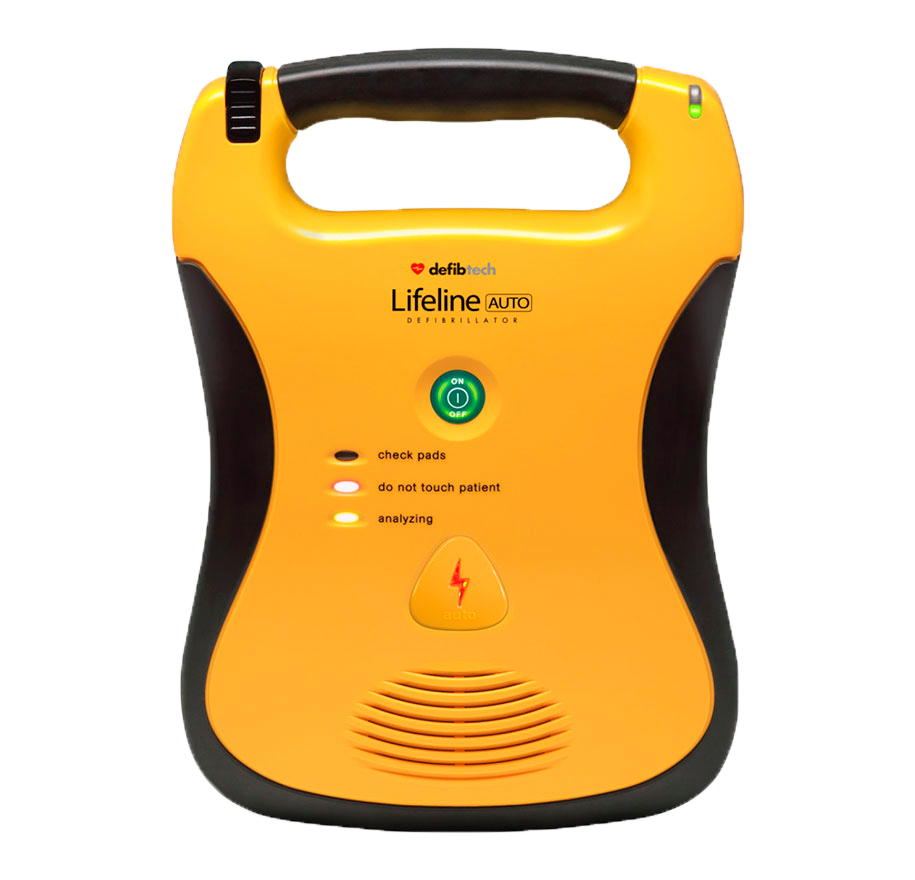 Desfibrilador Lifeline AUTO de Defibtech con descarga automática, diseñado para intervenciones rápidas y seguras.