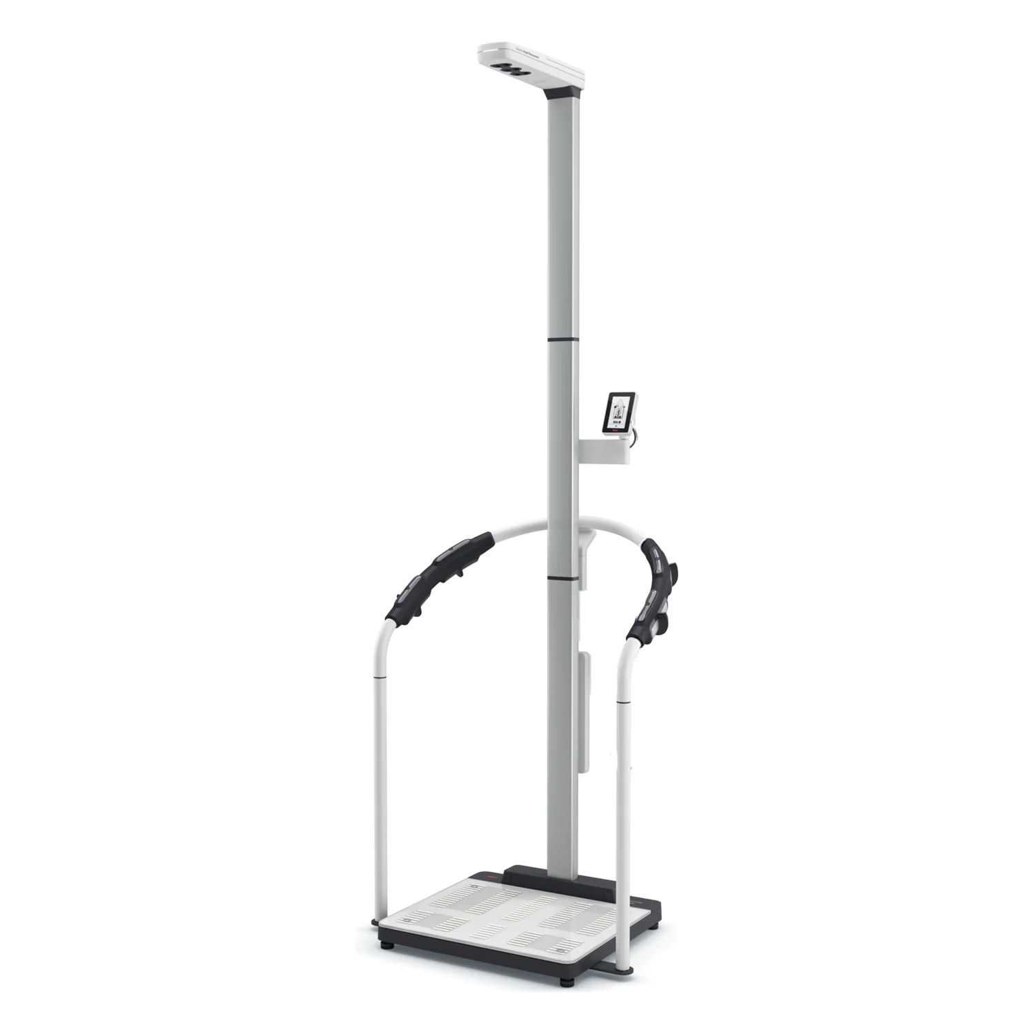 seca mBCA Ultra 554: analizador de composición corporal con tallímetro por ultrasonido seca 257 y pasamanos con electrodos