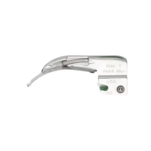 Hoja laringoscopio curva Welch Allyn 69211 con iluminación de fibra óptica para intubación en clínicas.