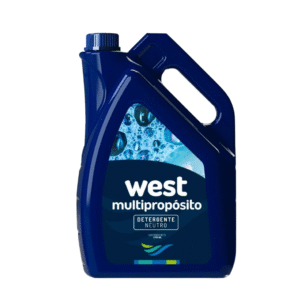 Detergente líquido neutro West multipropósito para limpieza institucional.