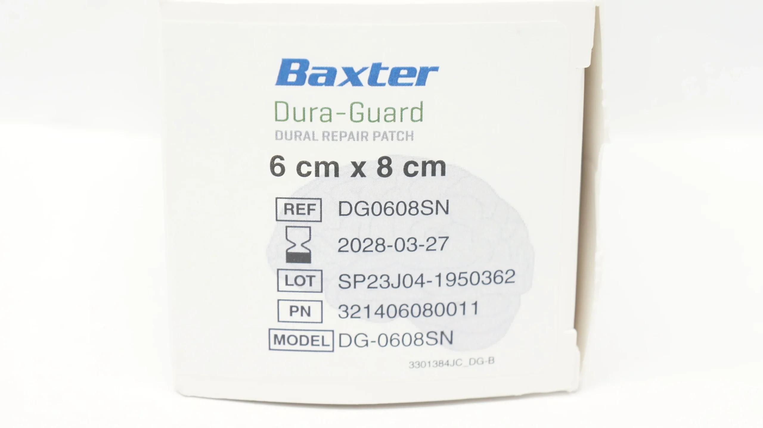 Parche de reparacion dural Dura-Guard Baxter 6x8 cm en pericardio bovino esteril