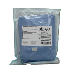 Bata estéril con refuerzo frontal y puños de algodón Allmed, batón americano individual, estéril por óxido de etileno