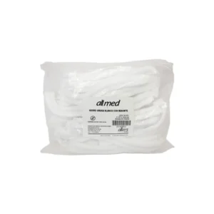 Gorro desechable oruga resortado blanco Allmed con resorte perimetral para control de cabello