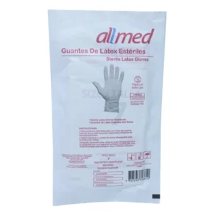 Guantes látex quirúrgicos Allmed Talla 7 con talco para cirugía hospitalaria