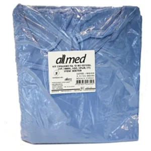 Kit quirúrgico desechable tapabocas tiras No 12 Allmed, polipropileno con capa absorbente, bolsa individual MOPP, un solo uso