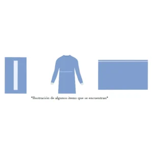 Paquete quirúrgico vitrectomía SMS 35 g - Unidad - Allmed, esterilizado por ETO, con indicador químico y campo plastificado con bolsa recolectora