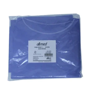 Pijama quirúrgica desechable talla L de Allmed, caja x100, polipropileno no tejido con capa absorbente para dotación clínica y protección básica en hospitales y clínicas.