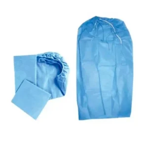 Sábana desechable resortada estéril Allmed 2x1 m en paquete de 5 unidades, ideal para procedimientos clínicos y hospitalarios