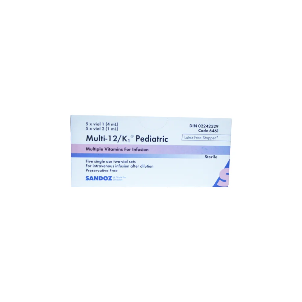 Multivitaminico pediatrico Multi-12 K1 Baxter caja con 10 viales para infusion intravenosa