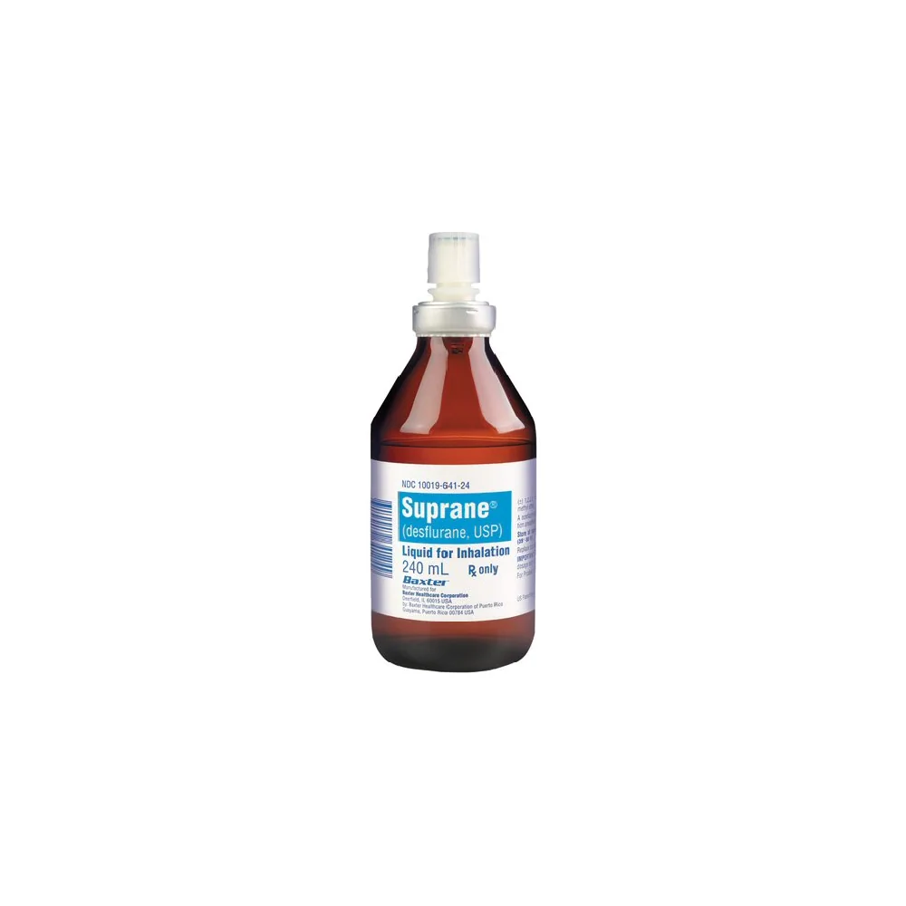 Frasco de aluminio Suprane desflurano Baxter de 240 ml para anestesia general inhalada