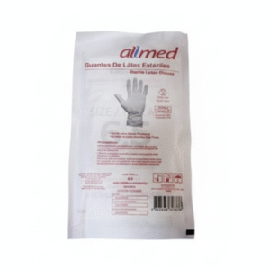 Guantes látex quirúrgicos con talco Allmed, talla 6,5 par, para protección en procedimientos médicos