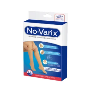 Media No-Varix Medi a la rodilla color beige talla XLarge de compresión para uso diario