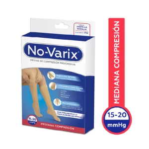 Media No-Varix firme Ajust a la rodilla color beige talla Large de compresión para uso diario