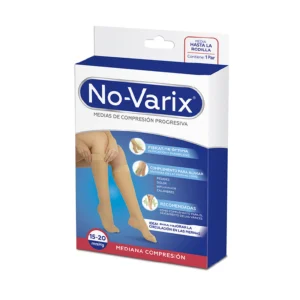 Media No-Varix a la rodilla color beige talla Small de compresión media para uso diario