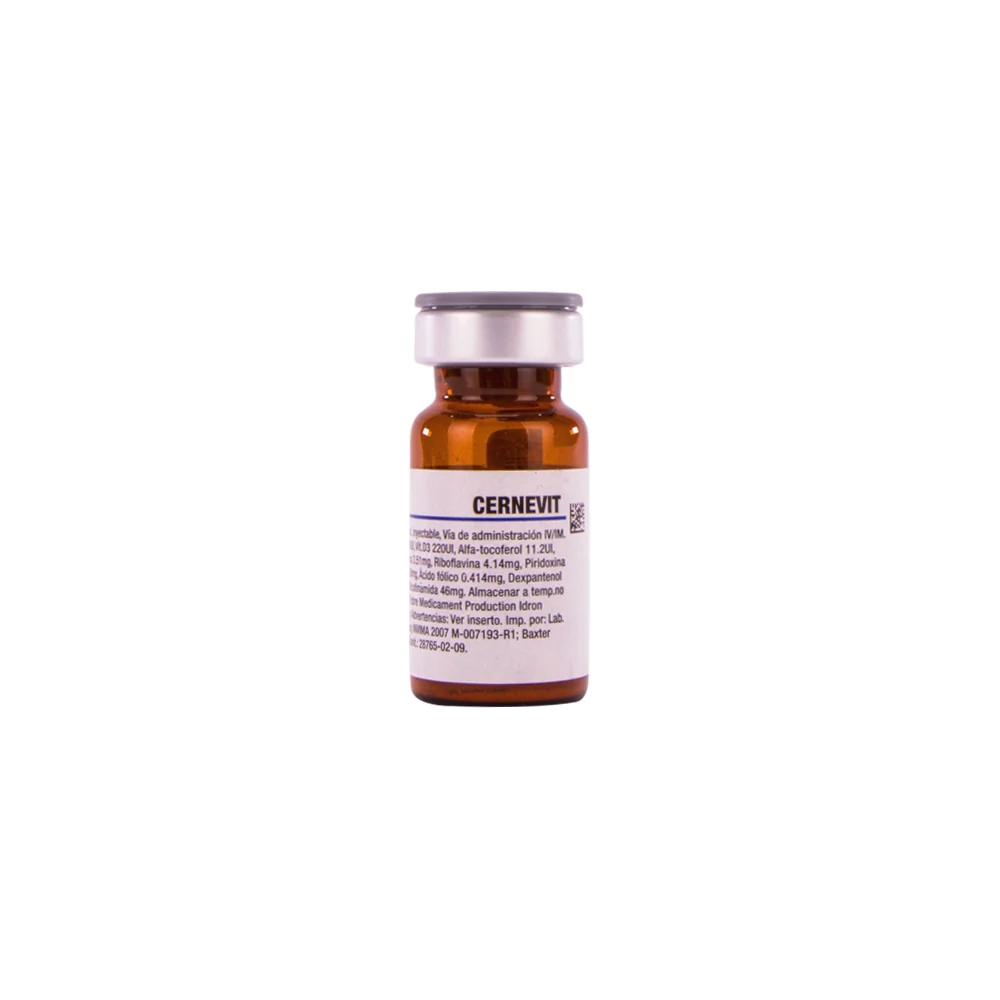 Vial Cernevit de Baxter con multivitaminas liofilizadas de 8 ml para nutrición parenteral