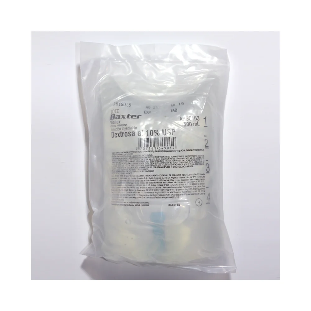 Dextrosa al 10% Baxter ARB0163 bolsa 500 ml de dos salidas para aporte hidrocalorico