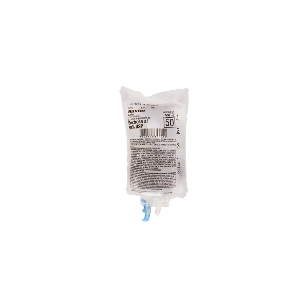 Dextrosa al 50% Baxter ARB0253 bolsa Viaflex 500 ml para nutricion parenteral hospitalaria
