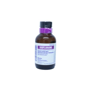 Frasco de vidrio ámbar con isoflurano USP Baxter 212094 de 100 ml para anestesia inhalada