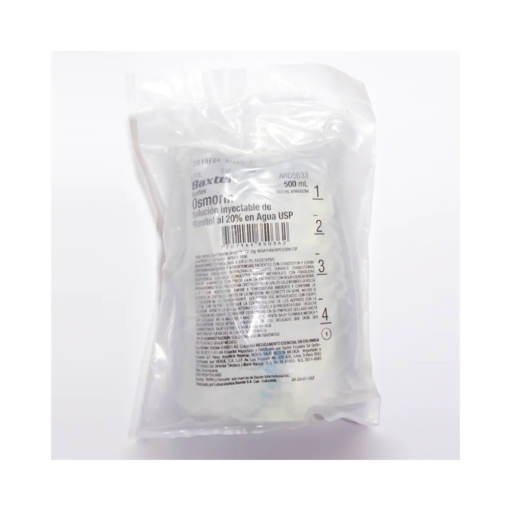 Solución de manitol al 20% Baxter ARD5633 en bolsa de PVC por 500 ml