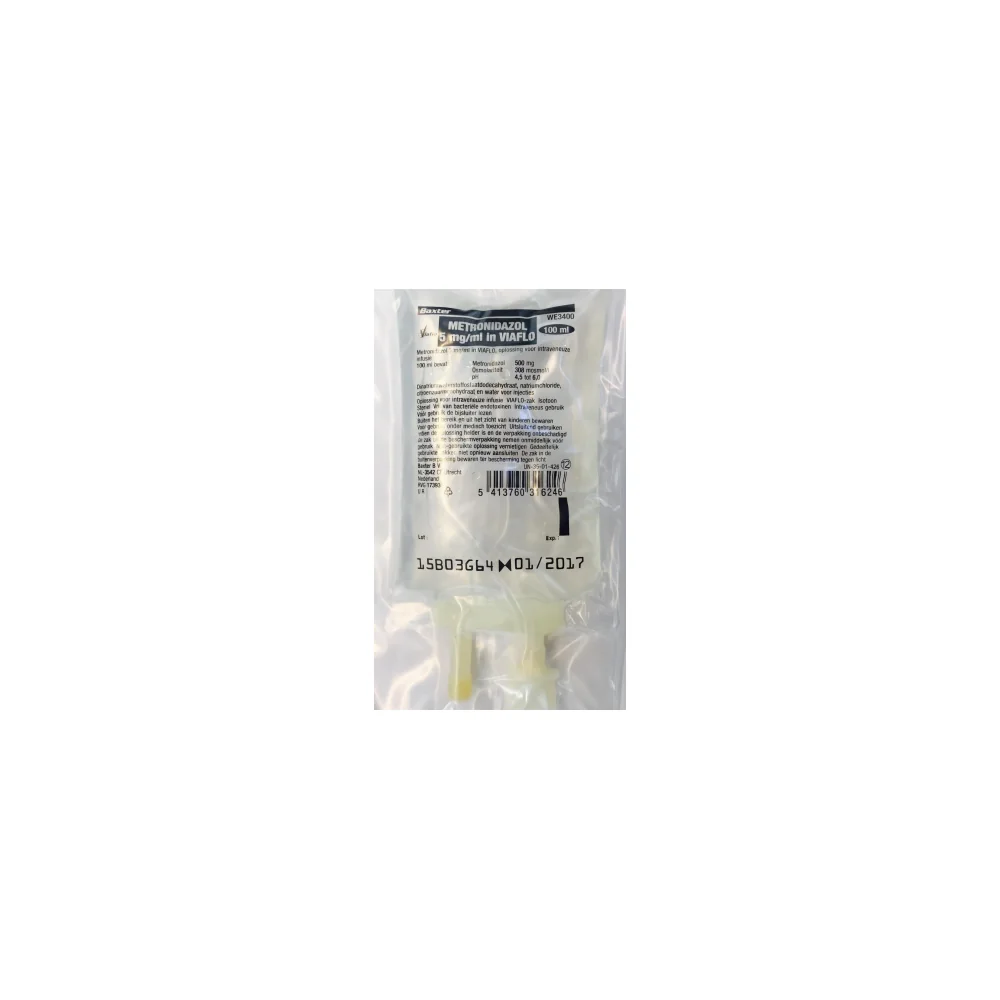 Metronidazol 500 mg Baxter ARB7000 en bolsa de 100 ml lista para infusión intravenosa
