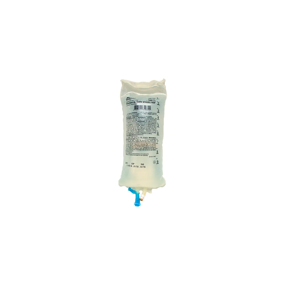 Solución salina normal 0.9% Baxter ARB1324 en bolsa de PVC por 1000 ml