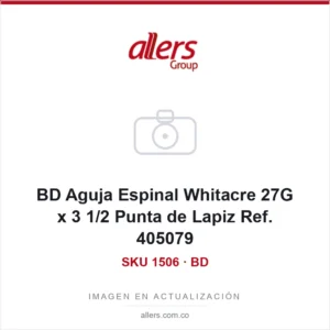 Aguja espinal BD Whitacre 27G punta de lápiz, referencia 405079