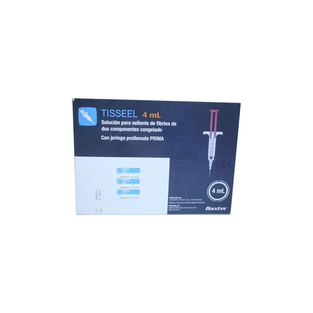 Adhesivo tisular de fibrina Tisseel Prima 4 ml congelado para cirugía vascular de Baxter