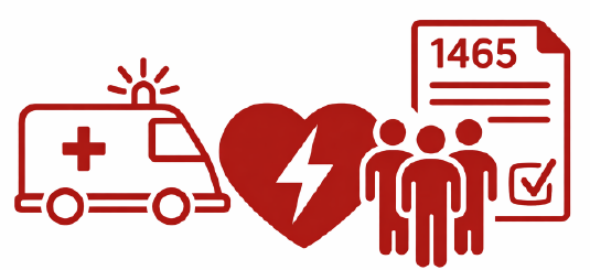 Icono del decreto 1465 de Colombia sobre la obligatoriedad de desfibriladores externos automáticos DEA en espacios públicos