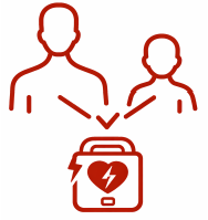 Icono de desfibrilador DEA fácil de usar por personal no médico