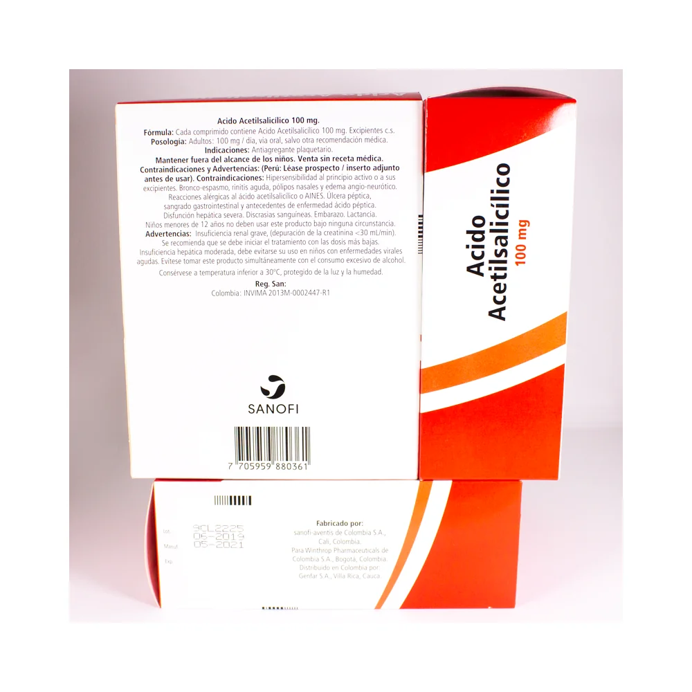 Ácido Acetilsalicílico 100 mg - Genfar