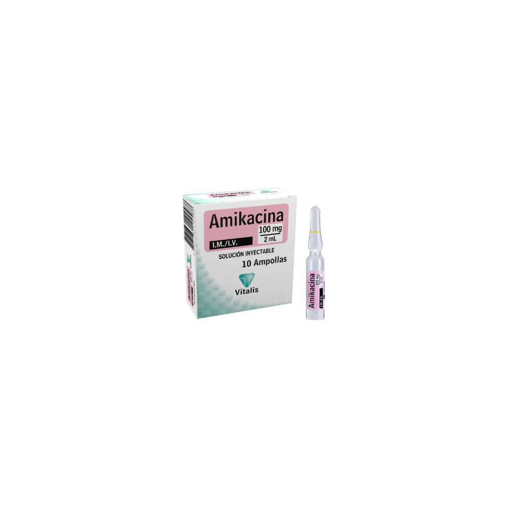Amikacina Solución Inyectable 100 mg/2 ml - Vitalis