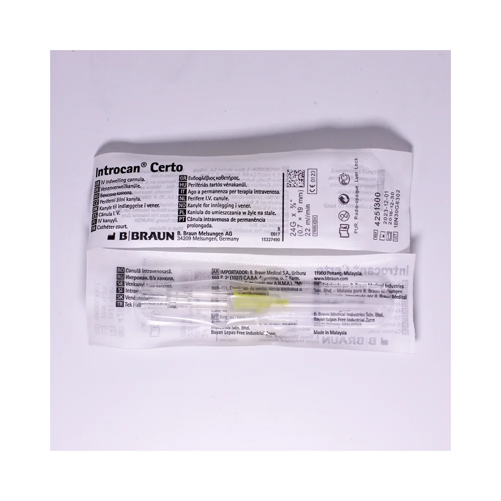 Catéter intravenoso B. Braun Introcan Certo 4251300 calibre 24 G radiopaco estéril
