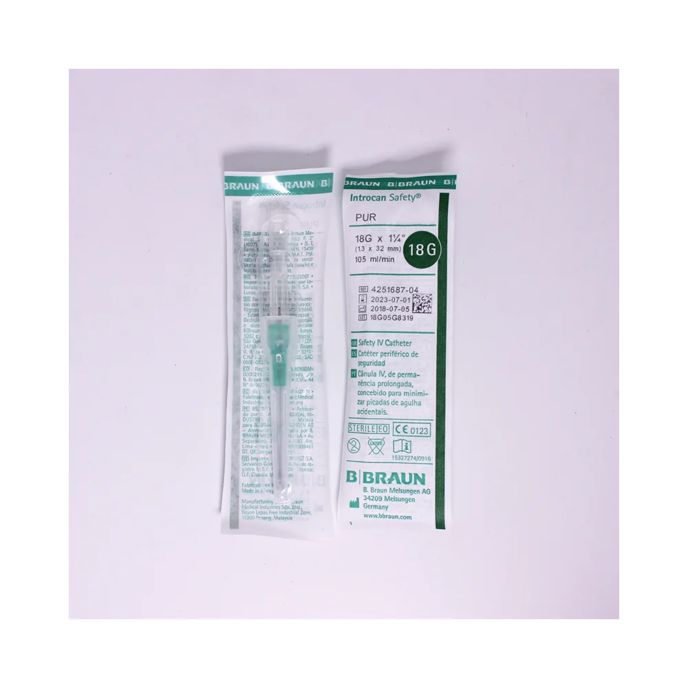 Catéter intravenoso periférico B. Braun Introcan Safety 4251687 calibre 18 G para alto flujo