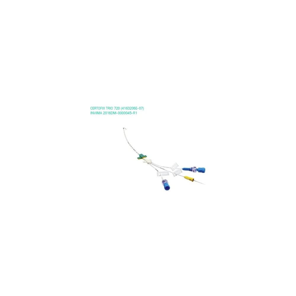 Catéter venoso central B. Braun Certofix Trio 7 Fr 20 cm trilumen con guía en J