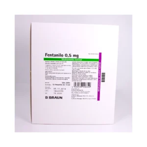 Ampolla de fentanilo B. Braun 0,5 mg en 10 ml solución inyectable incolora