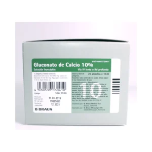 Gluconato de calcio 10% B. Braun en ampolla Mini-Plasco de 10 ml solución inyectable