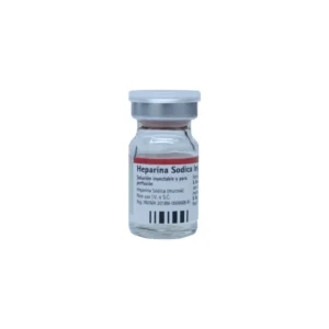Vial de heparina sódica inyectable B. Braun 5000 UI por ml en vidrio incoloro de 5 ml