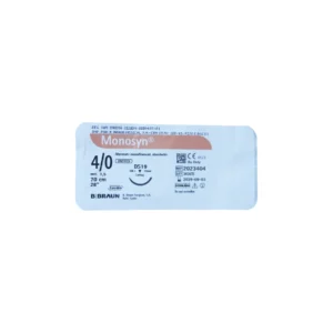 Sutura Monosyn B. Braun monofilar absorbible de gliconato violeta con aguja de acero inoxidable
