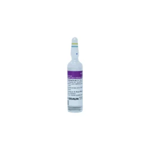 Ampolla de vidrio de 10 mL de Tracutil B. Braun con solución concentrada de oligoelementos