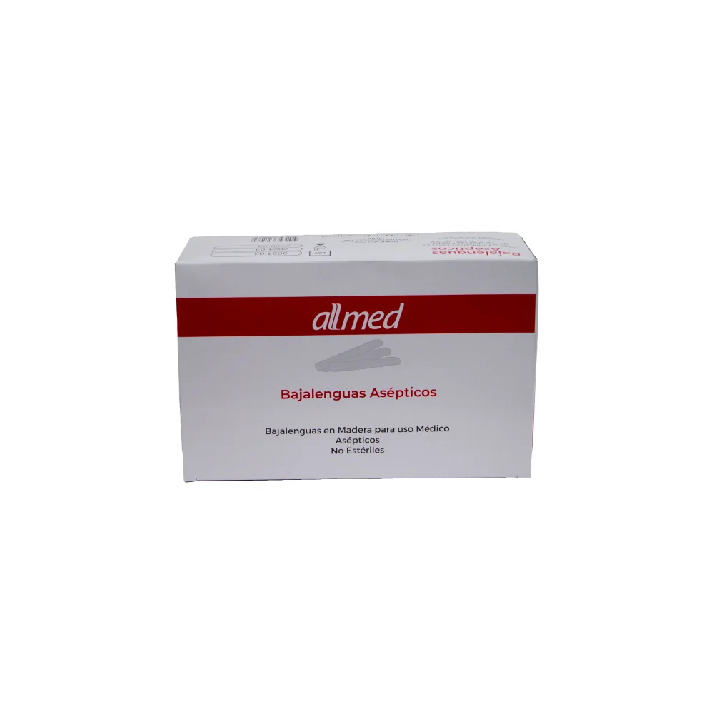 Bajalenguas de Madera Caja x 500 — Allmed