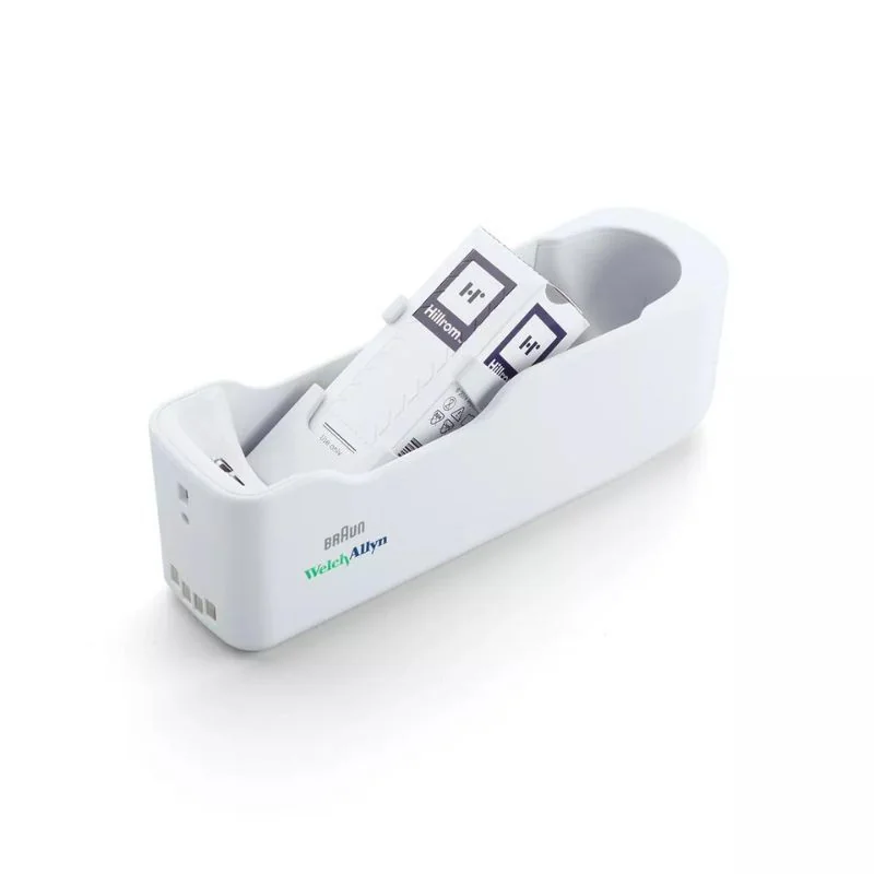 Base del termómetro digital ThermoScan PRO 6000 de Welch Allyn con fundas de sonda Hillrom