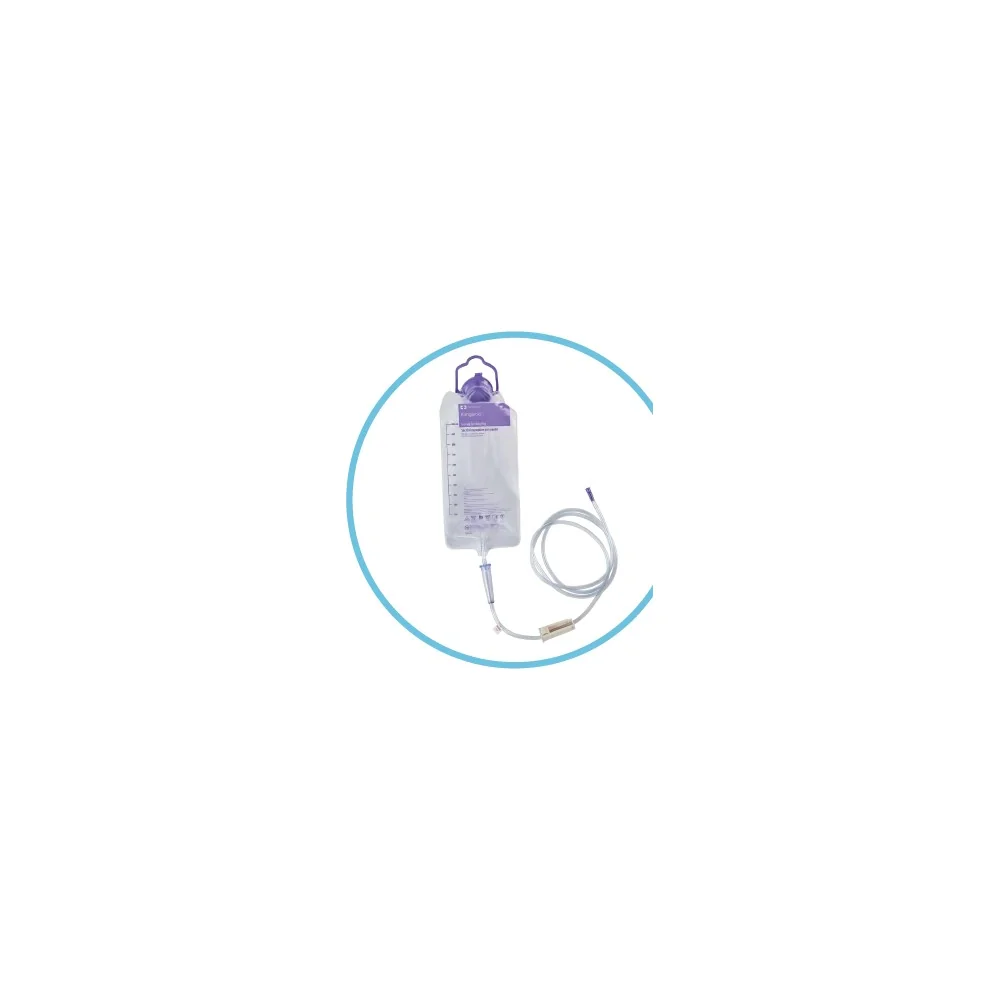 Bolsa de nutrición enteral por gravedad Kangaroo 1000 ml con llave reguladora y conector ENFit