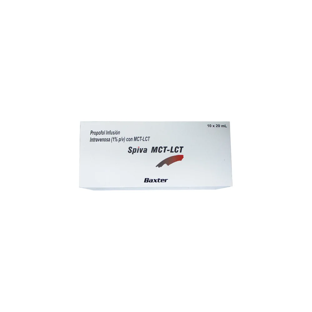 Vial de propofol 1% MCT-LCT Spiva Baxter de 20 ml para anestesia hospitalaria